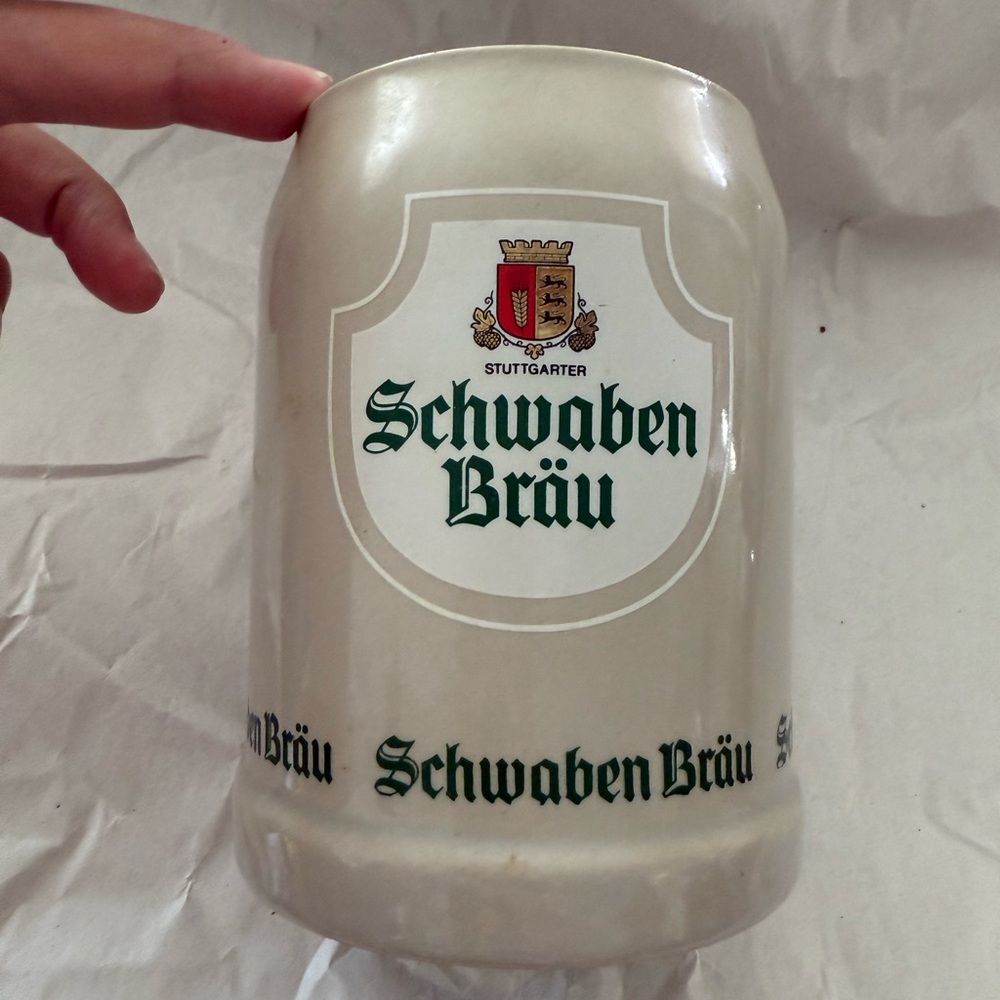 Rare Vintage Stoneware Schwaben Bräu Beer Stein